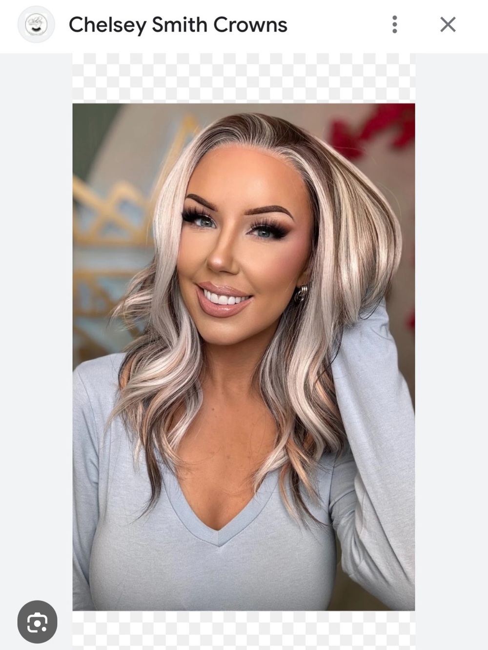 Chelsey Smith Crowns Platinum Blonde Rooted Wig with Soft Waves